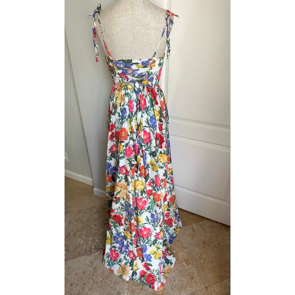 Show Me Your Mumu Juliet Maxi Dress in Charm Peony White Taffeta Sz S - Picture 9 of 15